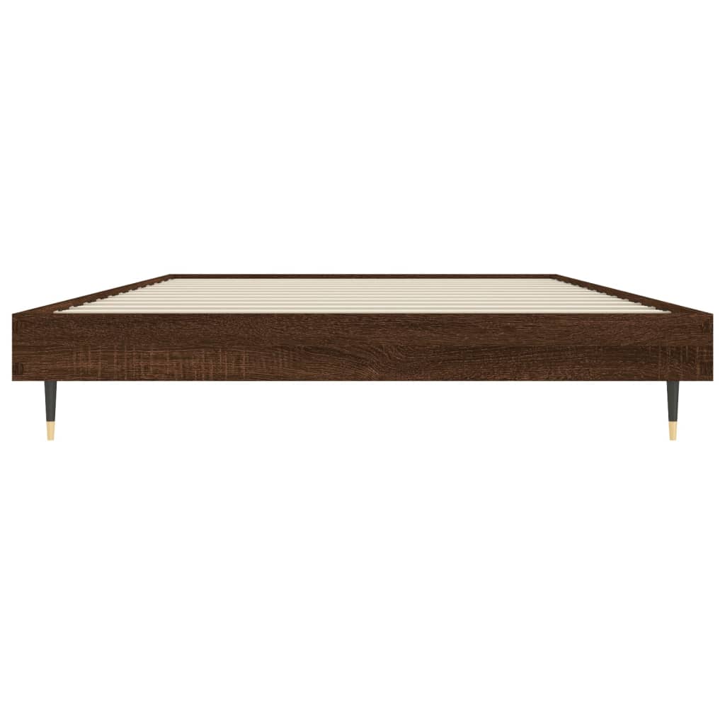 Bed frame without mattress brown oak 90x200cm engineered wood