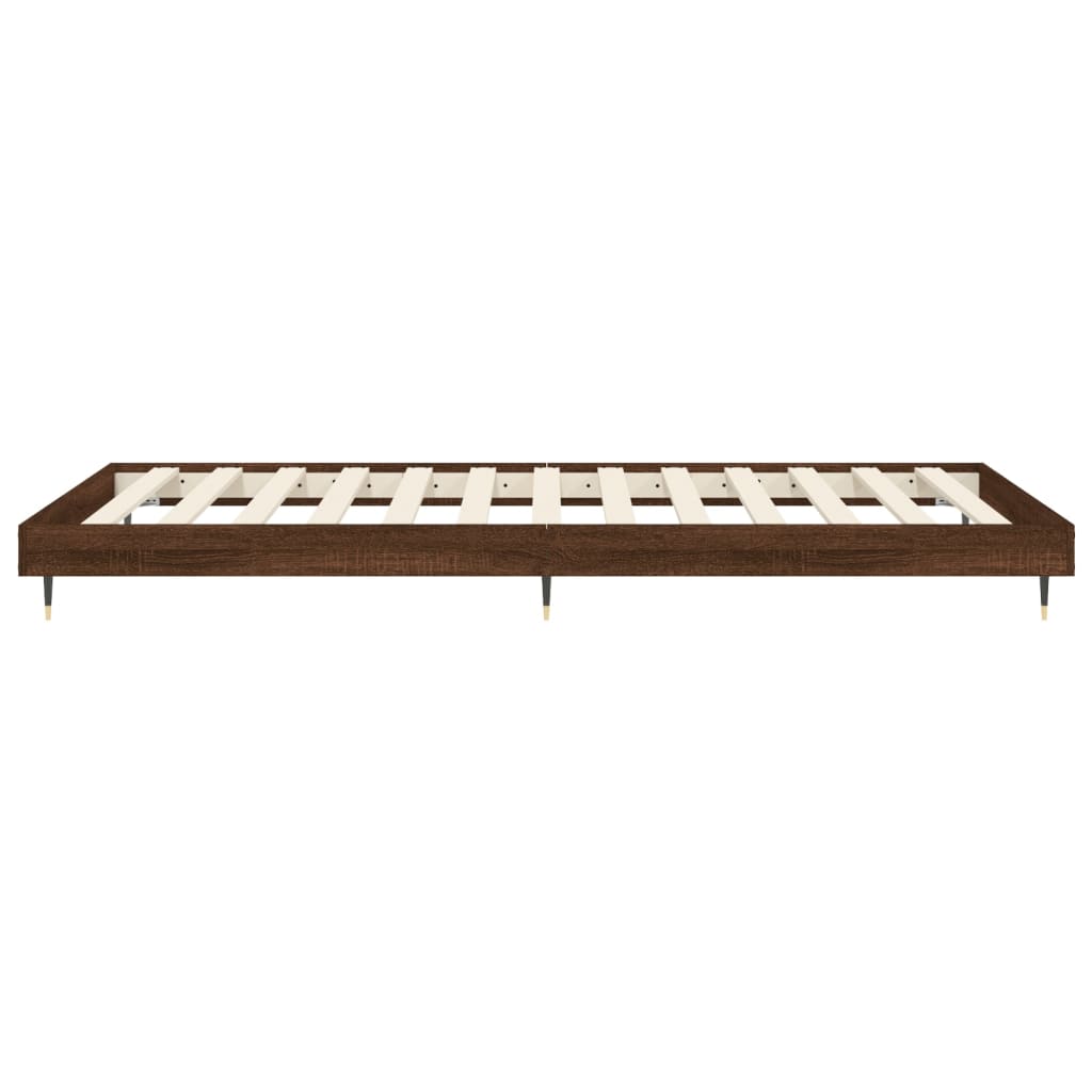 Bed frame without mattress brown oak 90x200cm engineered wood