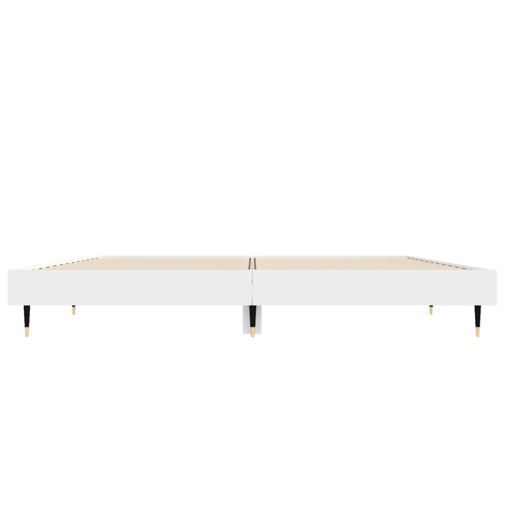 Cadre de lit sans matelas blanc 140x190 cm bois d'ingénierie