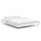 Bed frame without mattress glossy white 140x190 cm