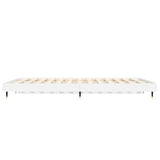 Bed frame without mattress glossy white 140x190 cm