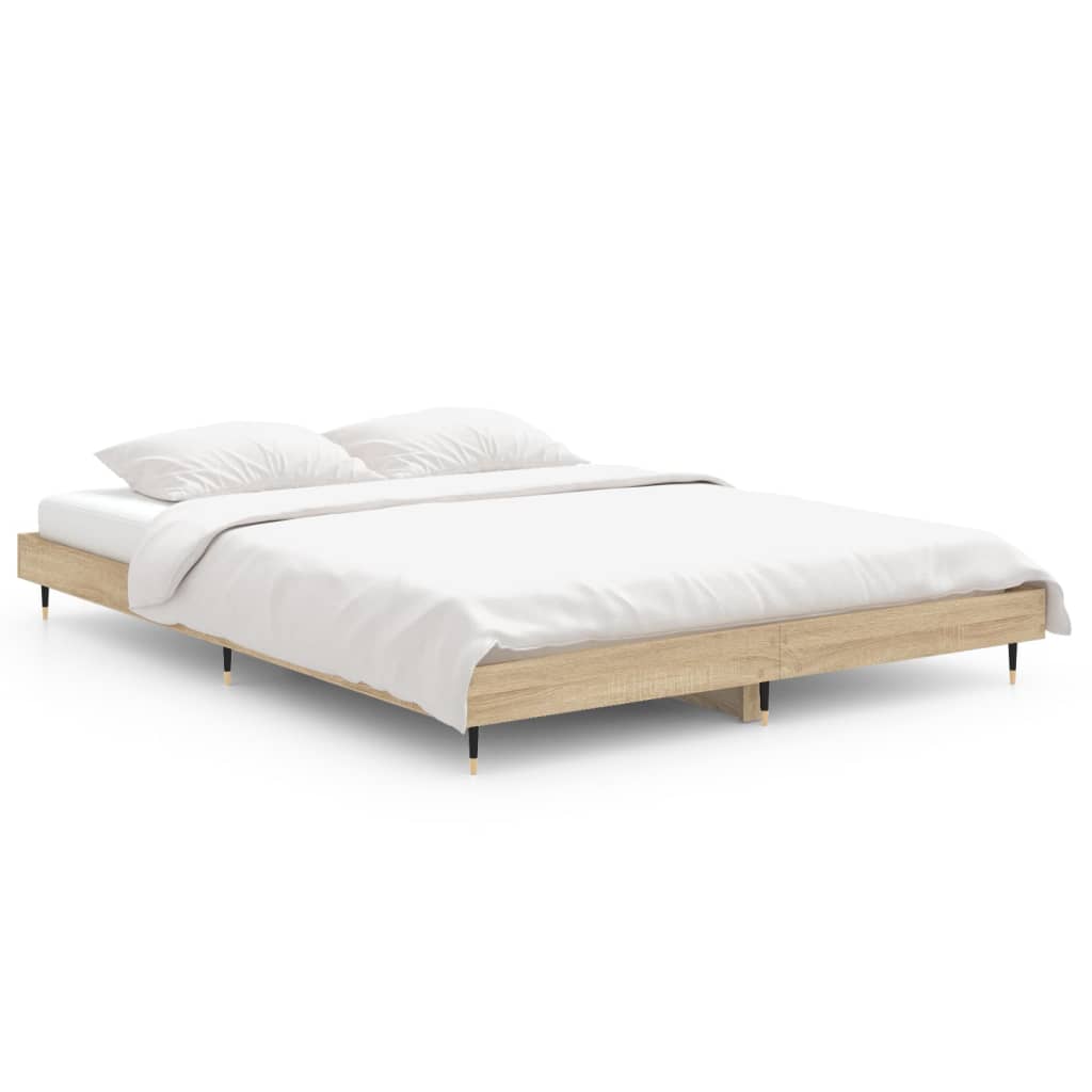 Cadre de lit sans matelas chêne sonoma 140x190 cm