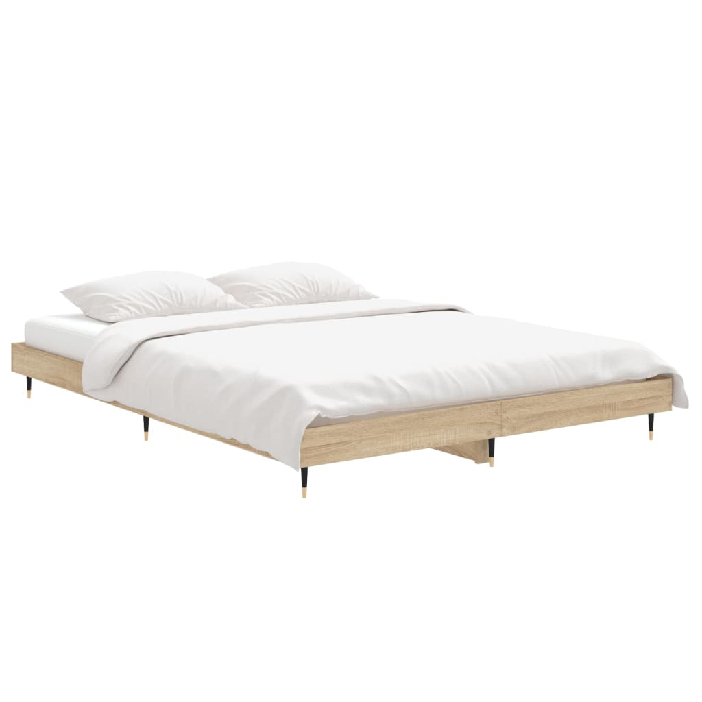 Cadre de lit sans matelas chêne sonoma 140x190 cm