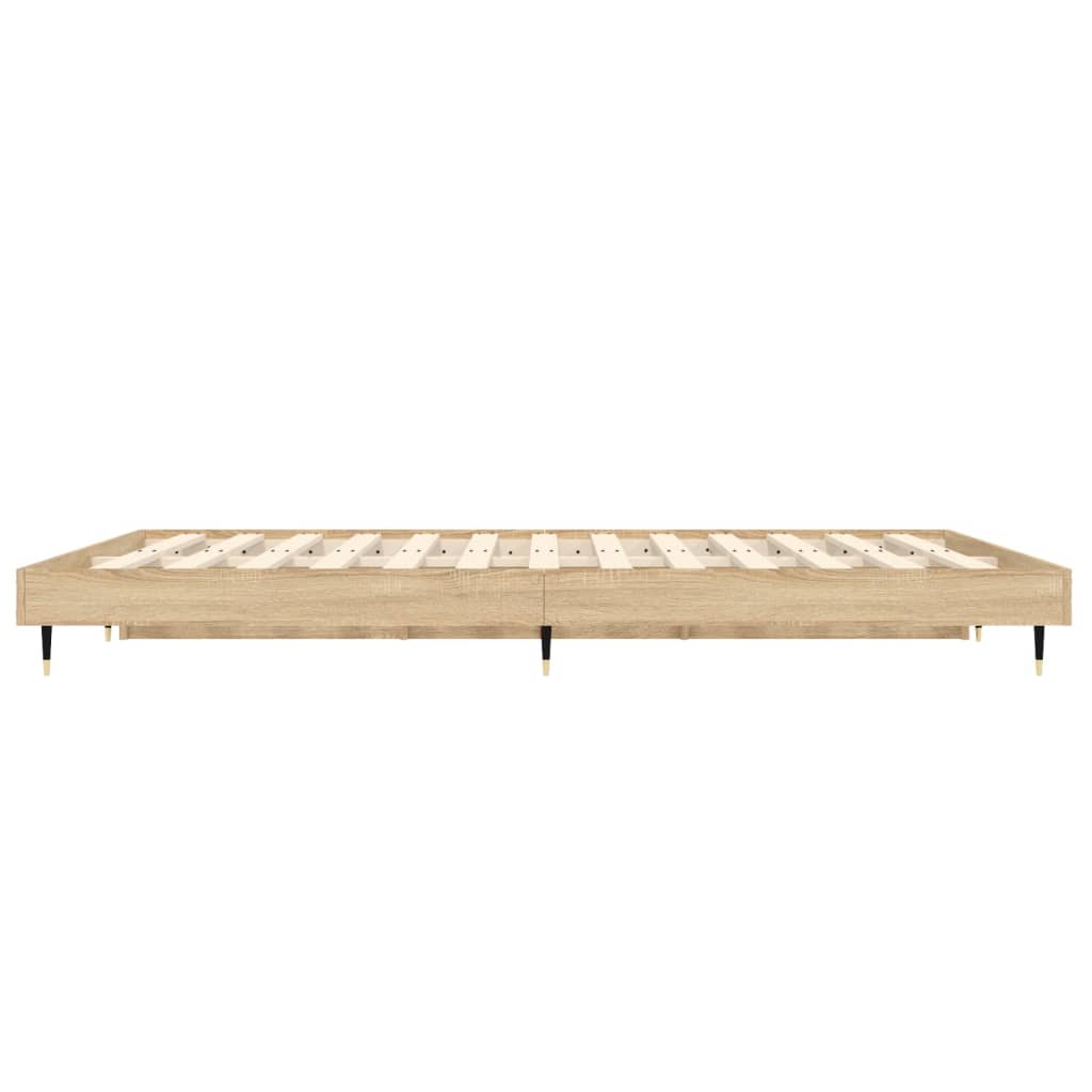 Cadre de lit sans matelas chêne sonoma 140x190 cm