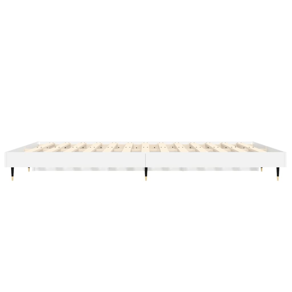 Cadre de lit sans matelas blanc brillant 135x190 cm