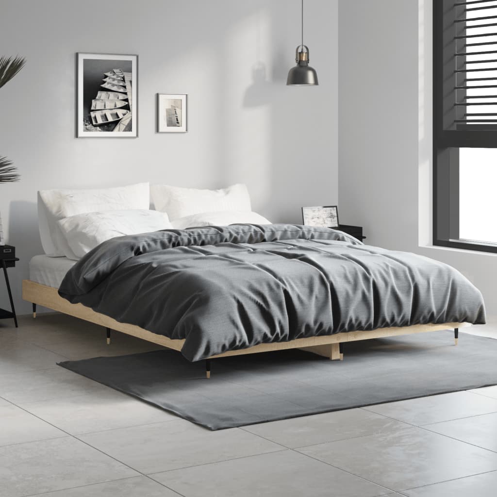 Bed frame without mattress sonoma oak 135x190 cm