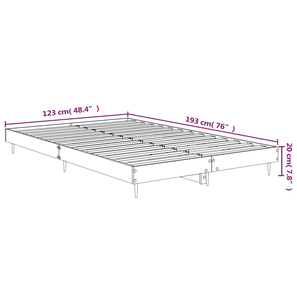 Bettgestell ohne Matratze, braune Eiche, 120 x 190 cm