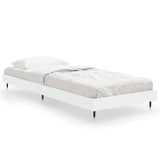 Cadre de lit sans matelas blanc 75x190 cm bois d'ingénierie