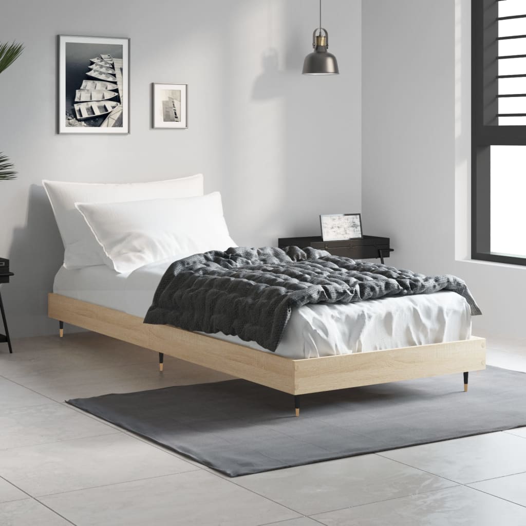 Bed frame without mattress sonoma oak 75x190 cm