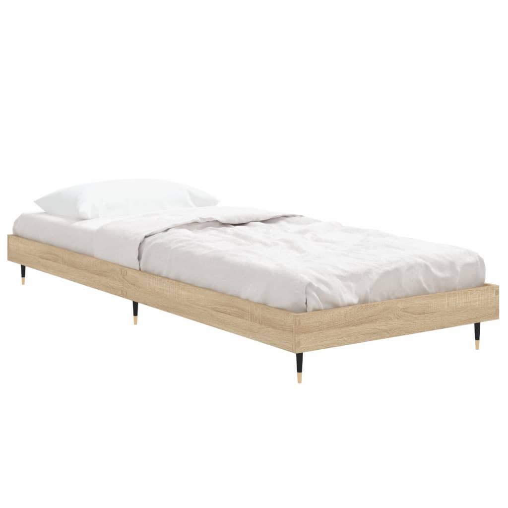 Bed frame without mattress sonoma oak 75x190 cm