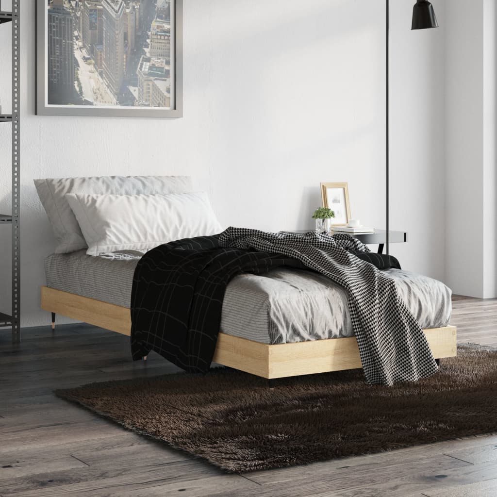 Bed frame without mattress sonoma oak 75x190 cm