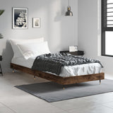 Bed frame without mattress smoked oak 75x190cm engineered wood