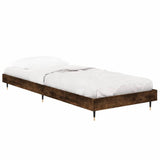 Bed frame without mattress smoked oak 75x190cm engineered wood