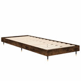 Bed frame without mattress smoked oak 75x190cm engineered wood