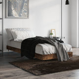 Bed frame without mattress smoked oak 75x190cm engineered wood