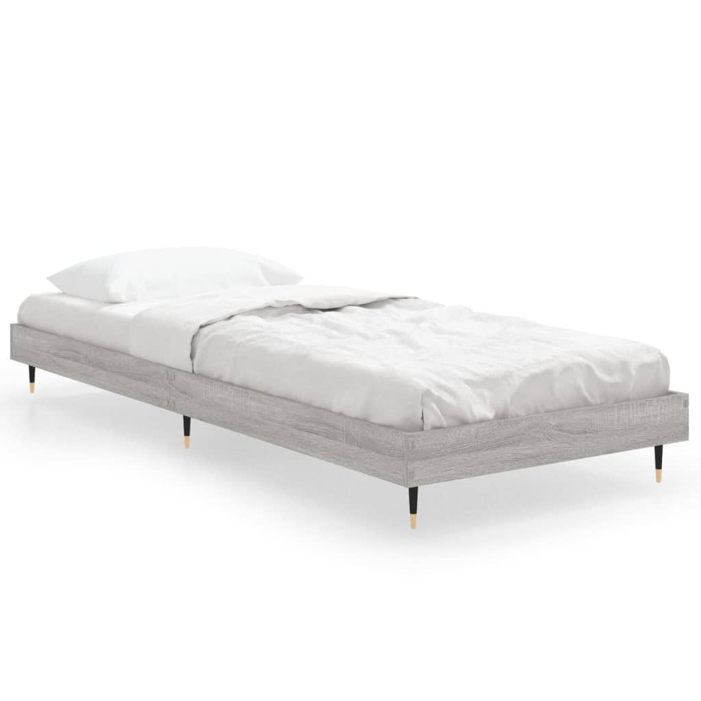 Cadre de lit sans matelas sonoma gris 75x190 cm