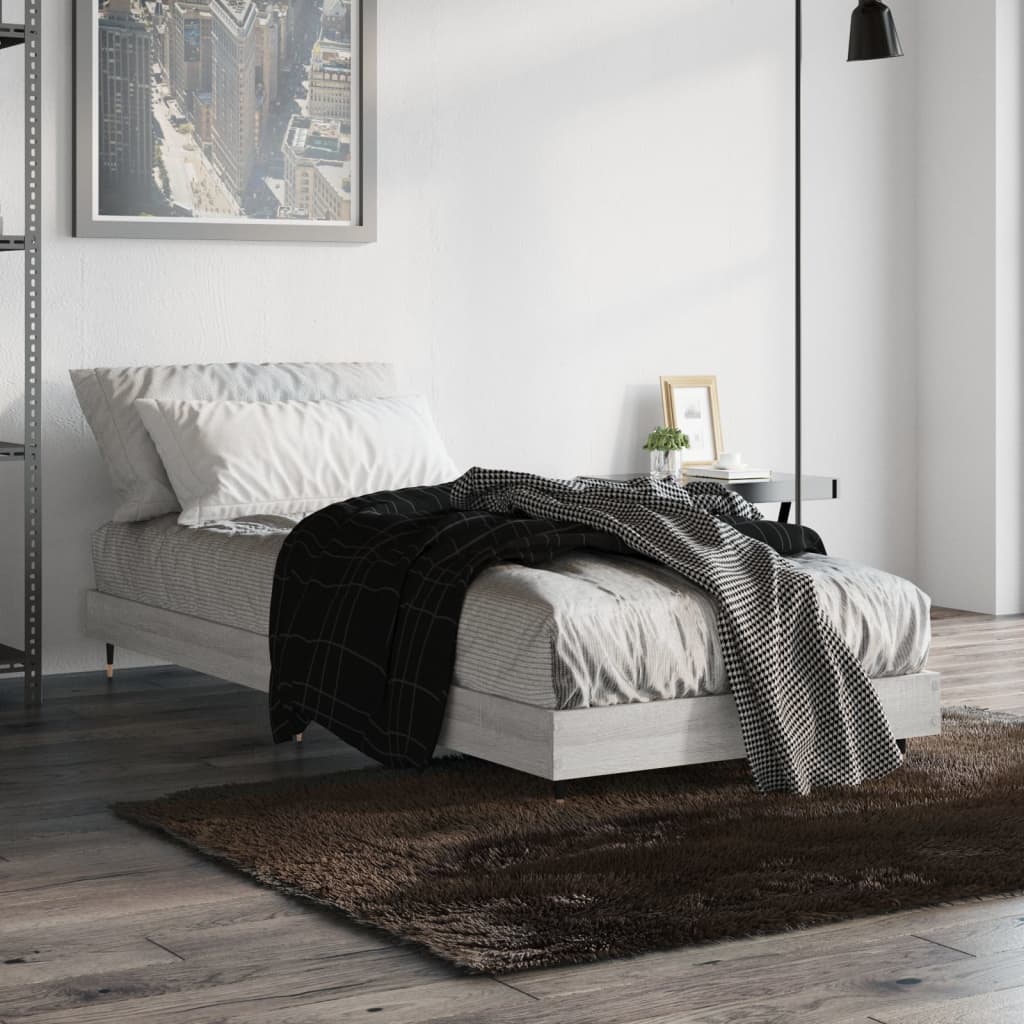 Cadre de lit sans matelas sonoma gris 75x190 cm