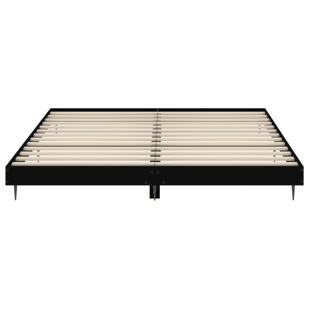 Cadre de lit sans matelas noir 200x200 cm bois d'ingénierie