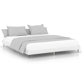 Bed frame without mattress glossy white 200x200 cm