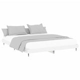 Bed frame without mattress glossy white 200x200 cm