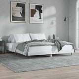 Bed frame without mattress glossy white 200x200 cm