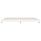 Bed frame without mattress glossy white 200x200 cm