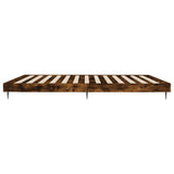 Cadre de lit sans matelas chêne fumé 200x200 cm bois ingénierie