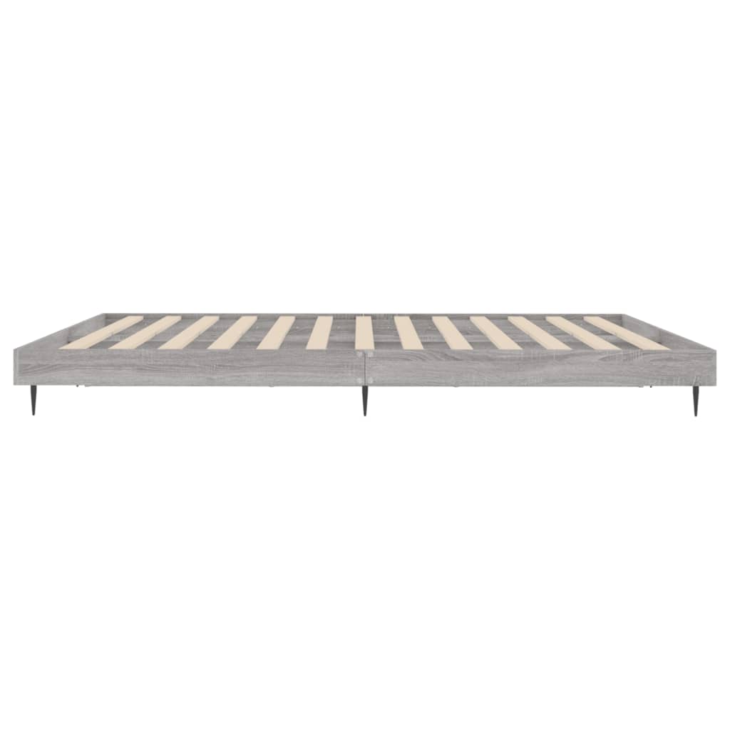 Bed frame without mattress sonoma gray 200x200 cm