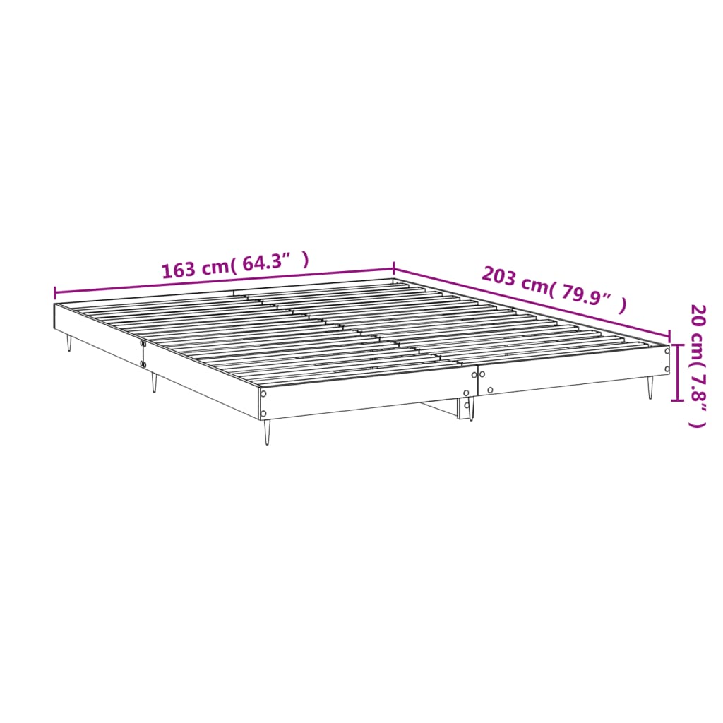 Bettgestell ohne Matratze Sonoma-Eiche 160x200 cm