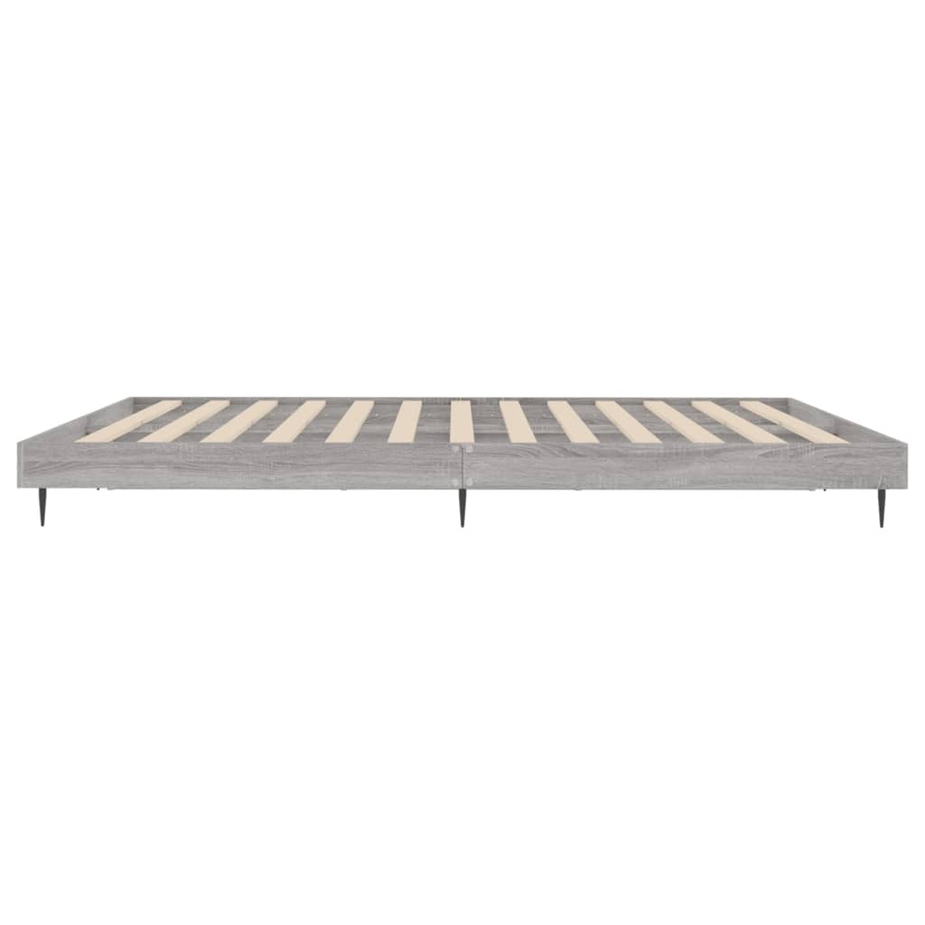 Cadre de lit sans matelas sonoma gris 160x200cm bois ingénierie