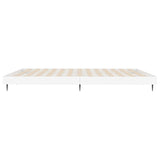 Bed frame without mattress white 150x200 cm engineered wood