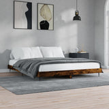 Cadre de lit sans matelas chêne fumé 150x200 cm bois ingénierie