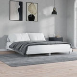 Cadre de lit sans matelas blanc brillant 120x200 cm