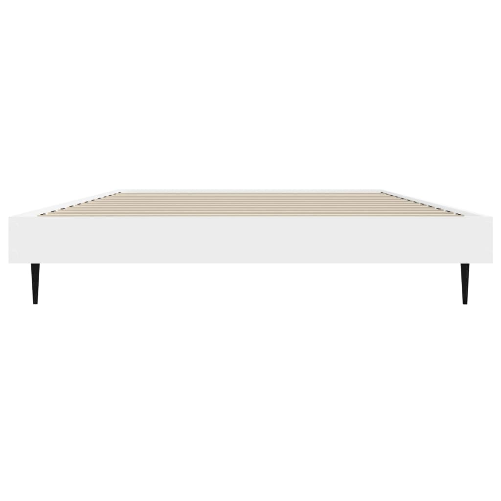 Bed frame without mattress white 100x200 cm engineered wood