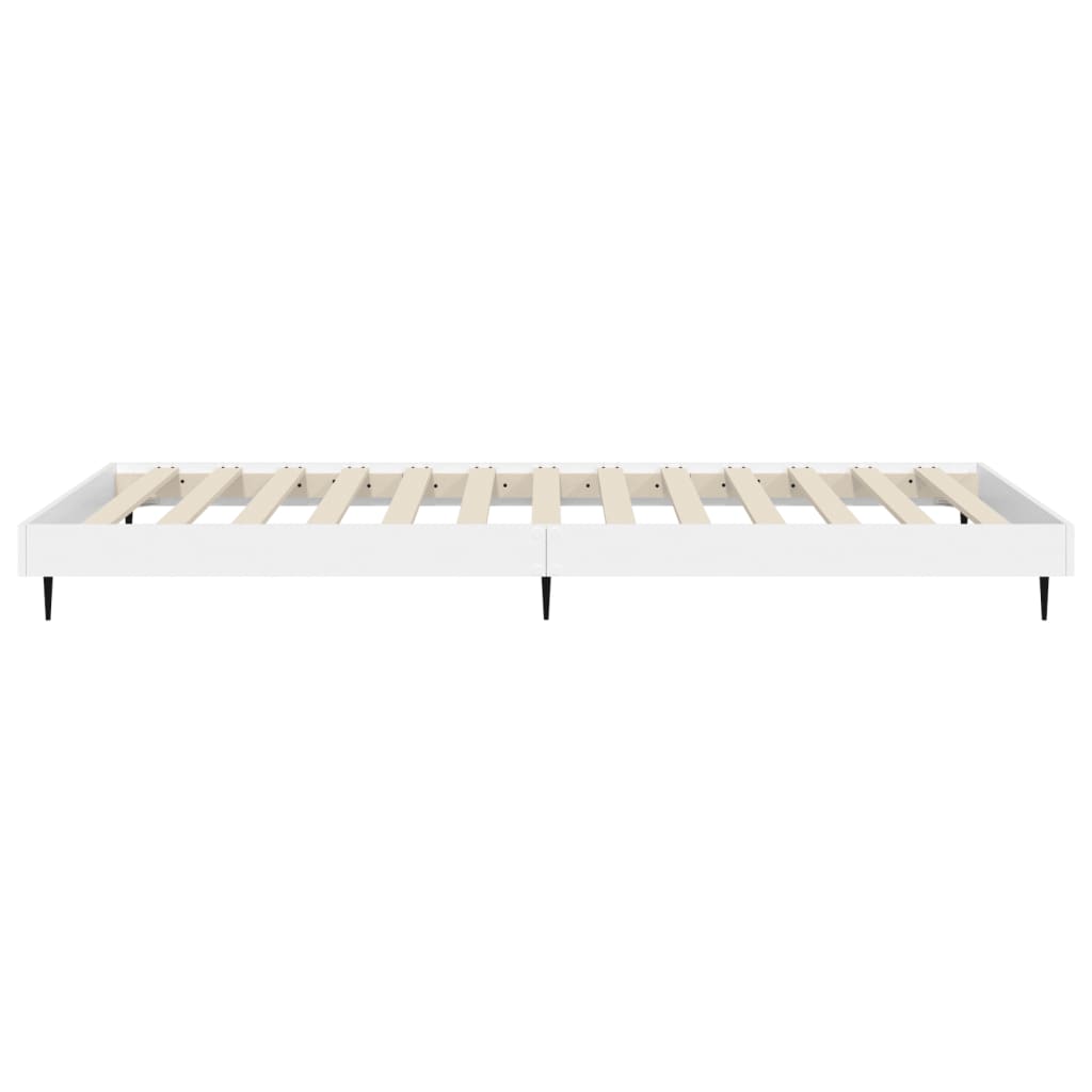 Bed frame without mattress white 100x200 cm engineered wood