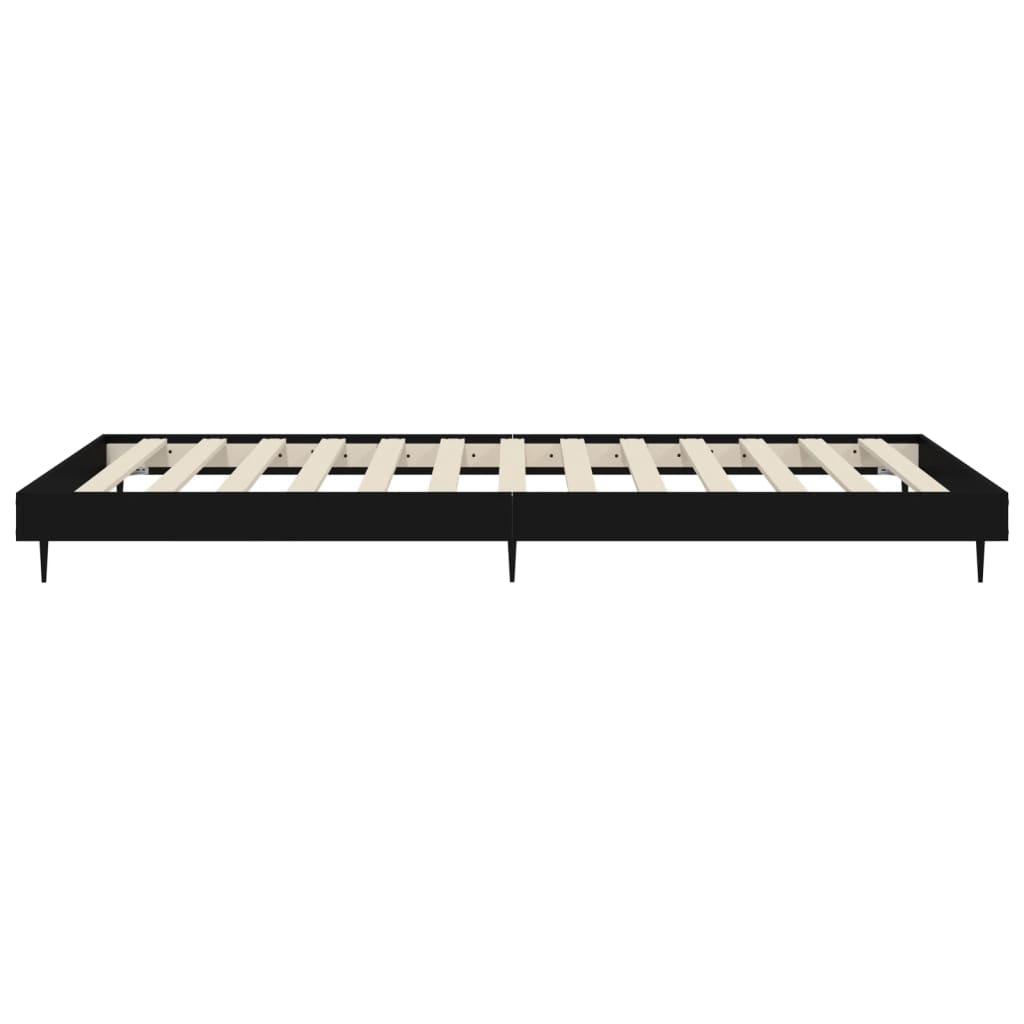 Cadre de lit sans matelas noir 100x200 cm bois d'ingénierie