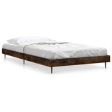 Bed frame without mattress smoked oak 100x200 cm engineered wood