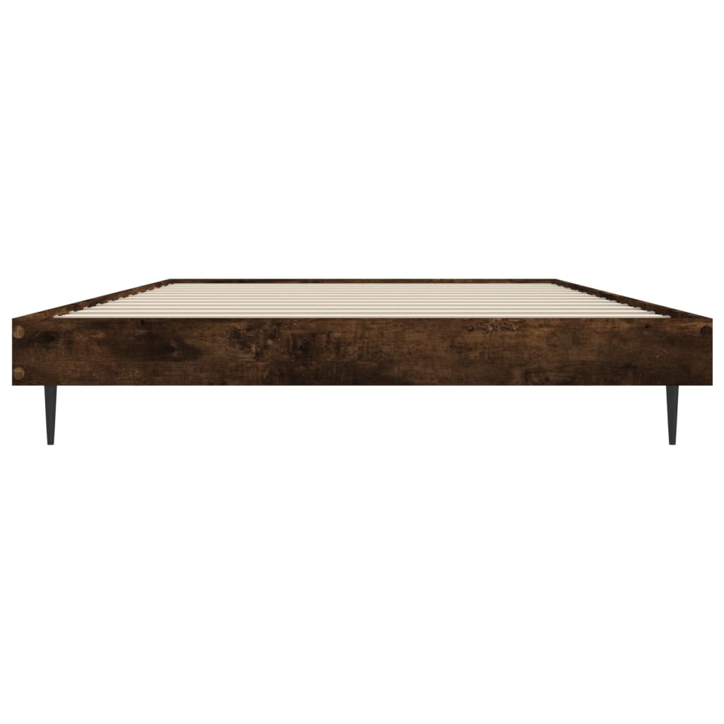 Bed frame without mattress smoked oak 100x200 cm engineered wood