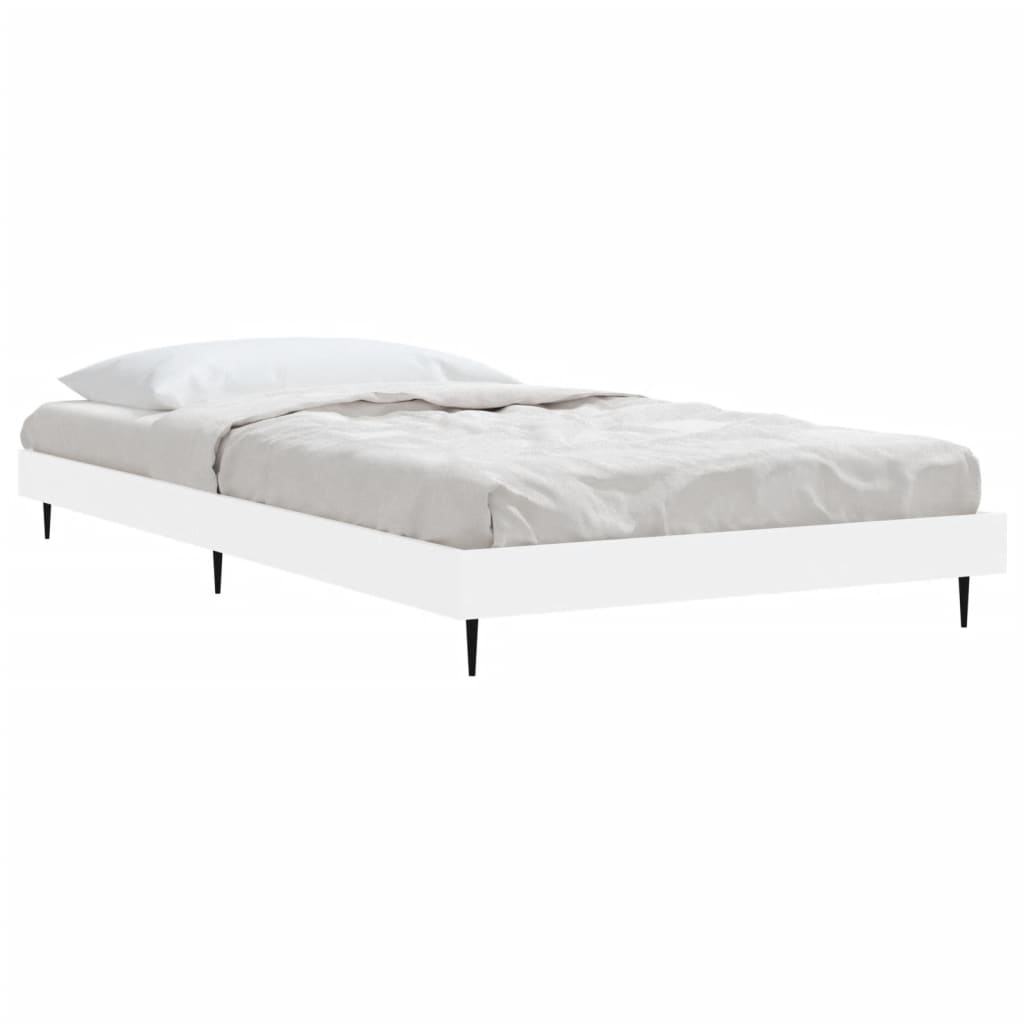 Cadre de lit sans matelas blanc 90x200 cm bois d'ingénierie