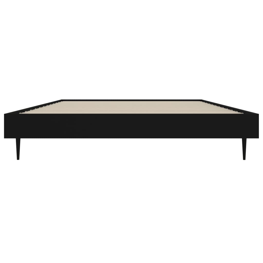 Bed frame without mattress black 90x200 cm engineered wood