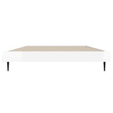 Bed frame without mattress glossy white 90x200 cm