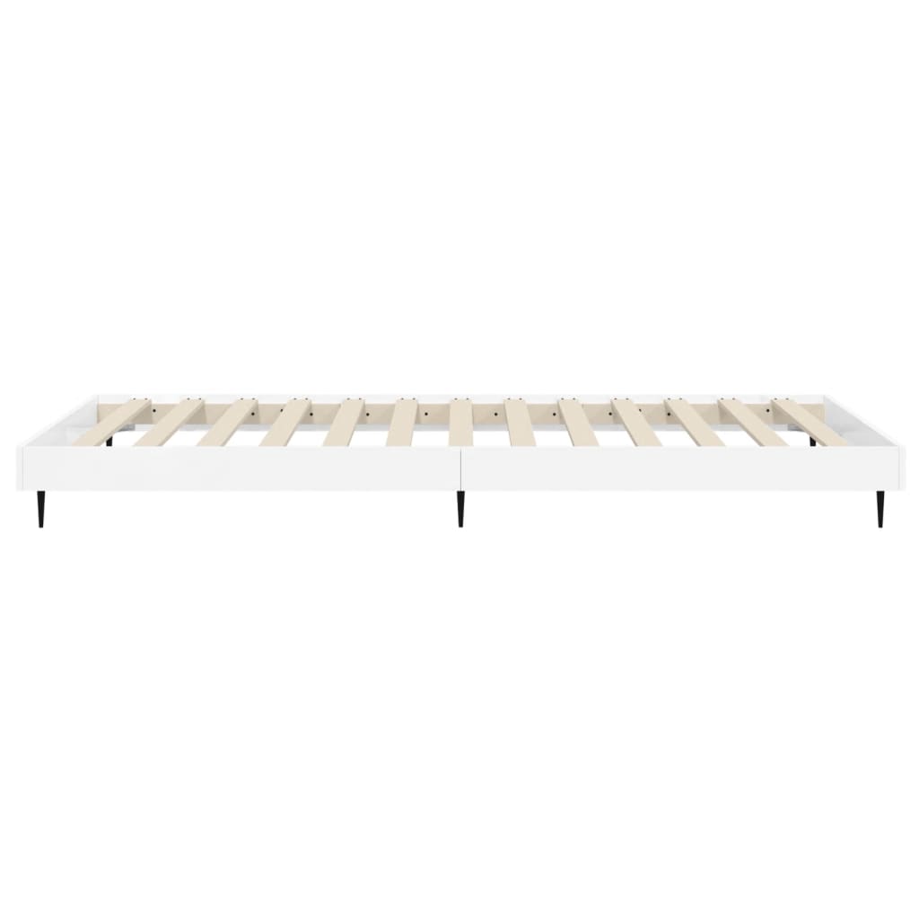 Bed frame without mattress glossy white 90x200 cm