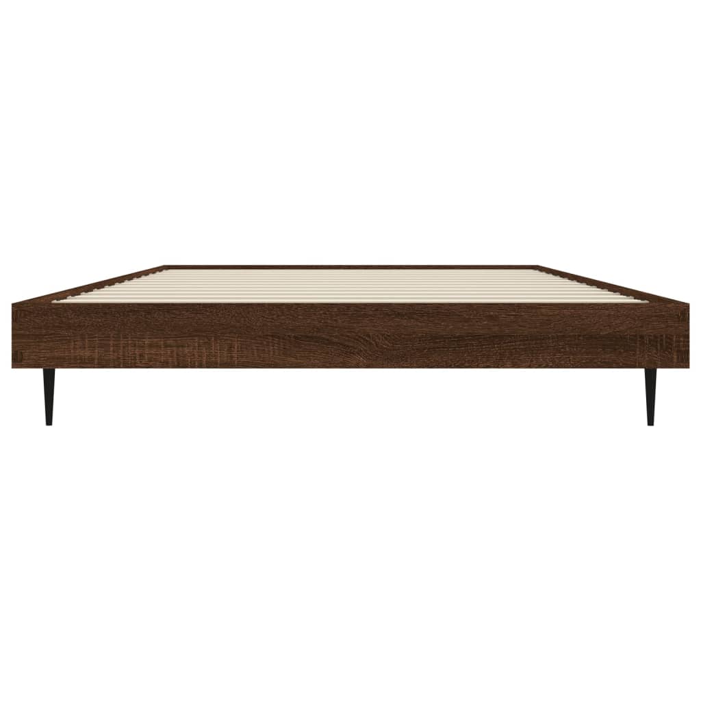 Bed frame without mattress brown oak 90x200cm engineered wood