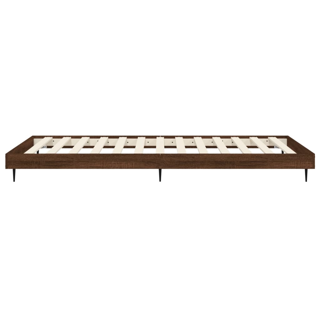 Bed frame without mattress brown oak 90x200cm engineered wood