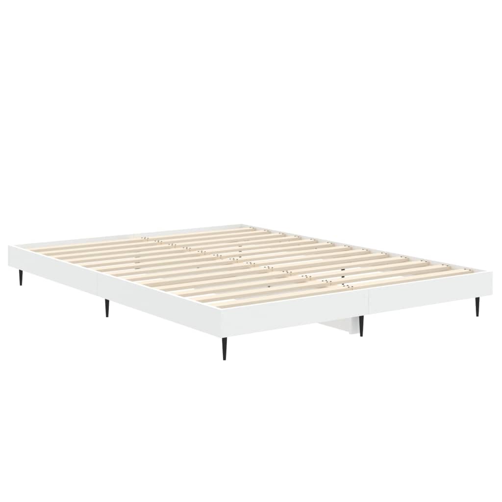 Bed frame without mattress white 140x190 cm engineered wood