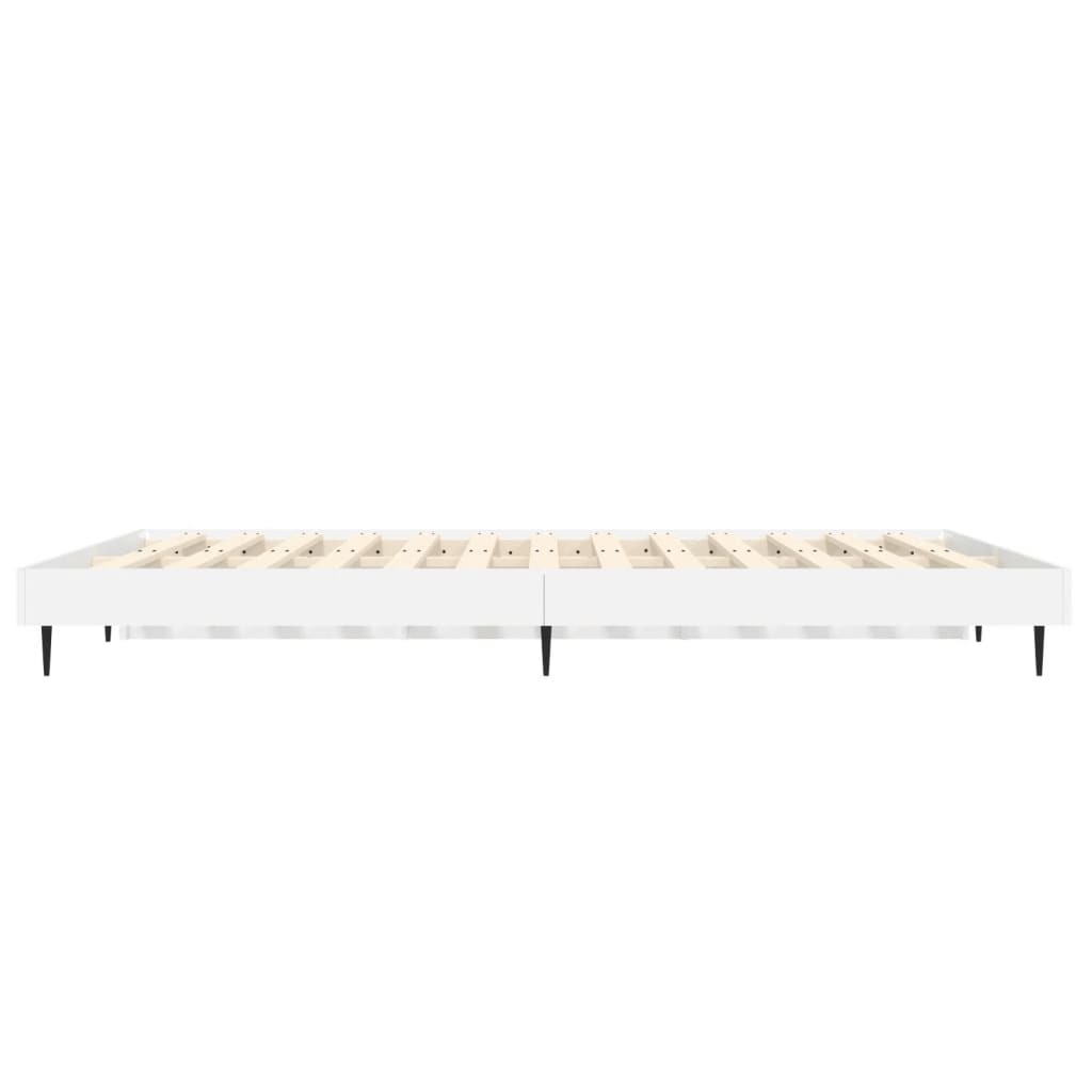 Bed frame without mattress white 140x190 cm engineered wood