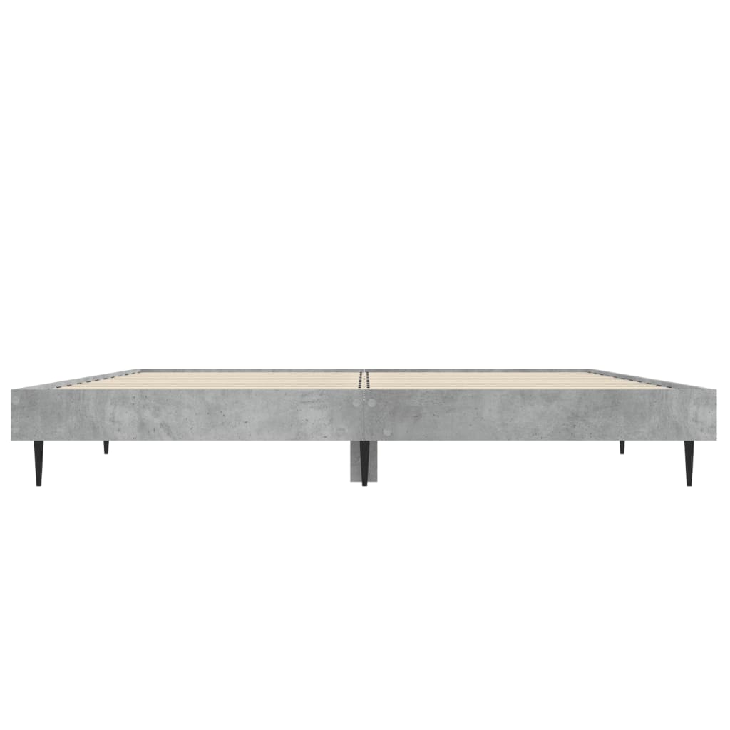 Bed frame without mattress concrete gray 140x190 cm