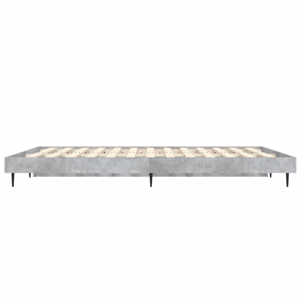 Bed frame without mattress concrete gray 140x190 cm