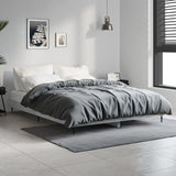 Bed frame without mattress concrete gray 140x190 cm