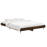 Cadre de lit sans matelas chêne fumé 140x190 cm bois ingénierie